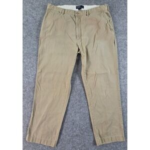Polo Ralph Lauren Pants Mens 40x32 Khaki Chino Business Casual Flat Front Beige